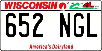 WI license plate 652NGL