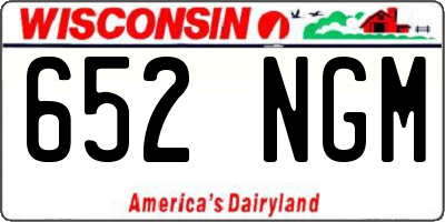 WI license plate 652NGM