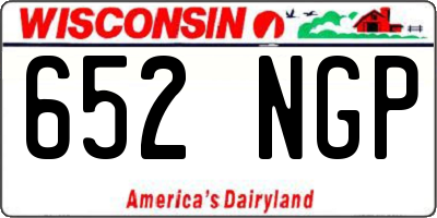 WI license plate 652NGP