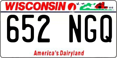 WI license plate 652NGQ