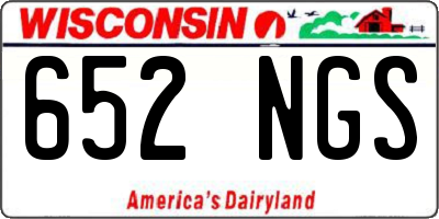 WI license plate 652NGS