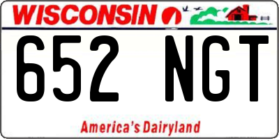 WI license plate 652NGT