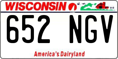 WI license plate 652NGV