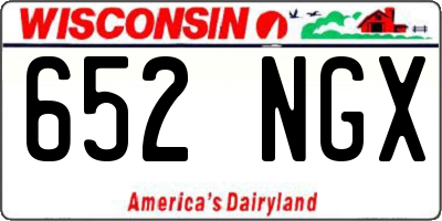 WI license plate 652NGX