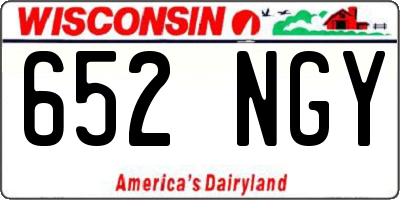 WI license plate 652NGY