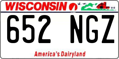 WI license plate 652NGZ
