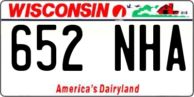 WI license plate 652NHA