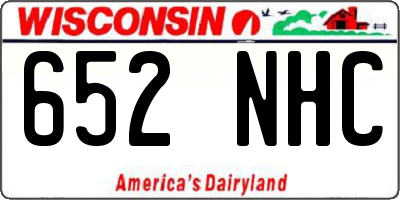 WI license plate 652NHC