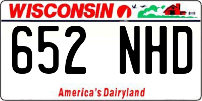 WI license plate 652NHD