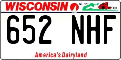 WI license plate 652NHF