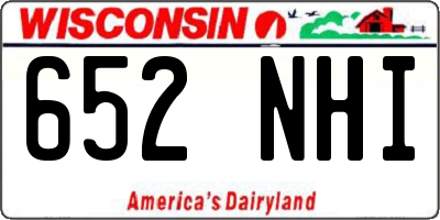 WI license plate 652NHI