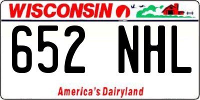 WI license plate 652NHL