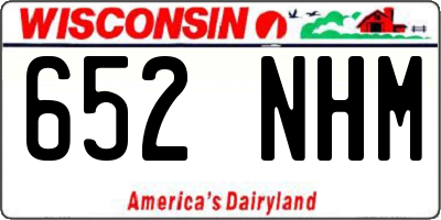 WI license plate 652NHM