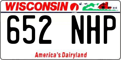 WI license plate 652NHP