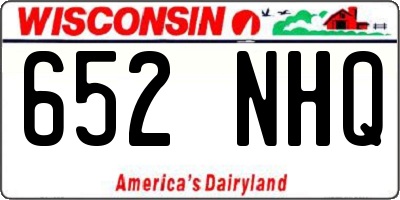 WI license plate 652NHQ