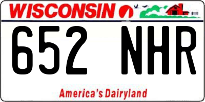 WI license plate 652NHR