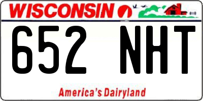 WI license plate 652NHT