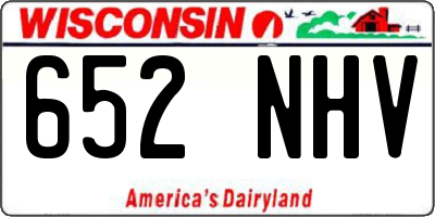 WI license plate 652NHV