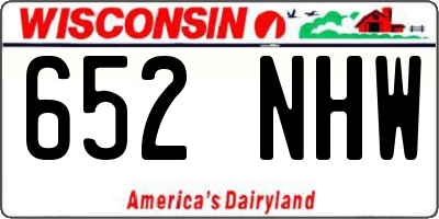 WI license plate 652NHW