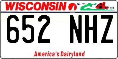 WI license plate 652NHZ