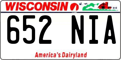WI license plate 652NIA