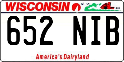 WI license plate 652NIB