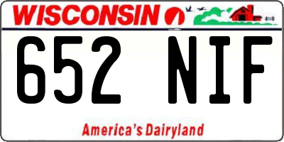WI license plate 652NIF