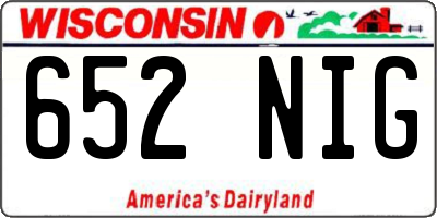WI license plate 652NIG