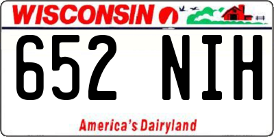 WI license plate 652NIH