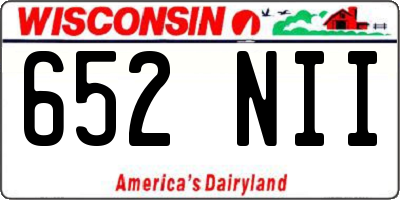 WI license plate 652NII