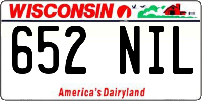 WI license plate 652NIL