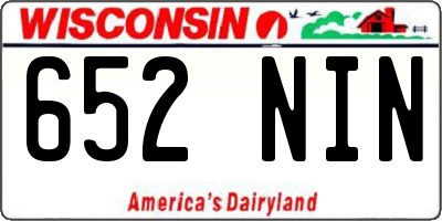 WI license plate 652NIN