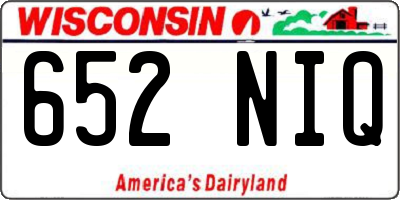WI license plate 652NIQ