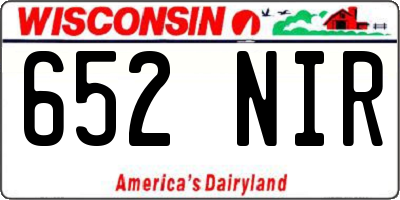 WI license plate 652NIR