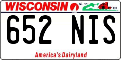WI license plate 652NIS