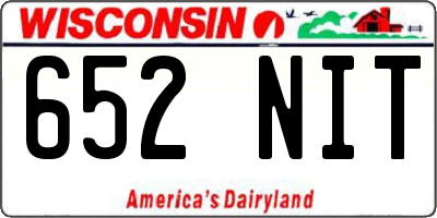 WI license plate 652NIT