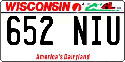 WI license plate 652NIU