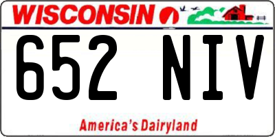 WI license plate 652NIV
