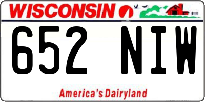 WI license plate 652NIW