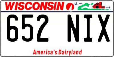 WI license plate 652NIX
