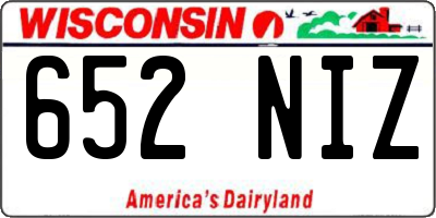 WI license plate 652NIZ
