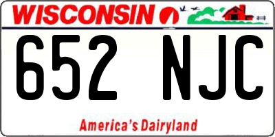 WI license plate 652NJC