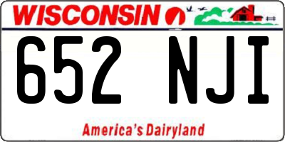 WI license plate 652NJI