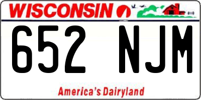 WI license plate 652NJM