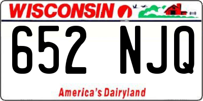 WI license plate 652NJQ