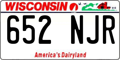 WI license plate 652NJR