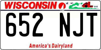WI license plate 652NJT