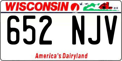 WI license plate 652NJV