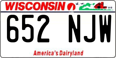 WI license plate 652NJW