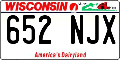 WI license plate 652NJX